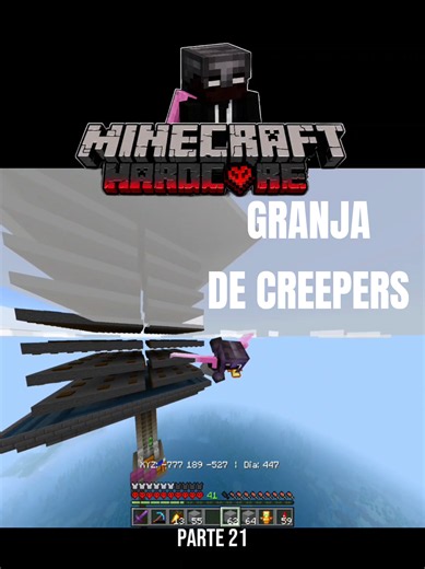 Granja de Creepers en Minecraft Bedrock Hardcore — Parte 21