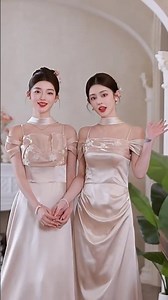Modest Champagne Satin Mismatched Bridesmaid Dress with 4 Styles
