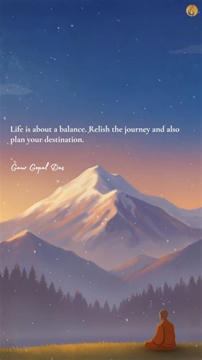 Gaur Gopal das on Instagram: "Living only for tomorrow steals today. Living only for today risks tomorrow. Balance is everything. #BalancedLife #MindfulLiving #Wisdom #YouCanHaveItAll #GaurGopalDas What are you choosing more right now: ✨ planning for the future ✨ or fully living the present? [Gaur Gopal Das, You Can Have It All, Balance, Life journey, Destination, Purpose, Direction, Vision, Life lessons, Goals] By"