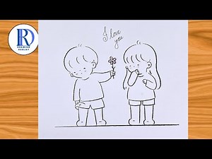 A Boy Propose his lover drawing | Romantic drawing | Couple drawing | Art video