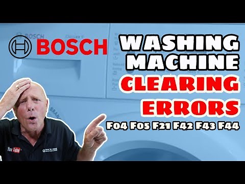 Bosch, Neff, Siemens washing machine clearing error code F04, F05, f21, F42, F43, F44