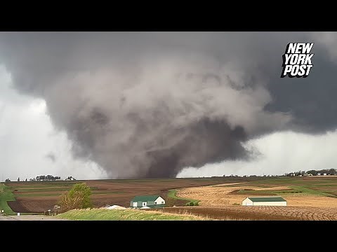 WATCH: Monster tornado strikes down in Iowa