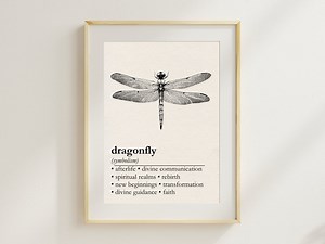 Dragonfly Symbolism Wall Art, Dragonfly Spiritual Meaning Wall Art, Dragonfly Poster, Minimal Poster, Definition Wall Art, Digital Download - Etsy