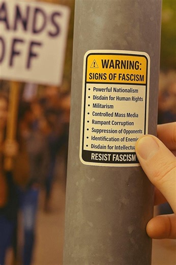 Warning Fascism Sticker: Anti-trump Resist Political Decal Original - Etsy