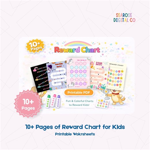 10  Reward Chart Printable for Kids, Behavior Tracker & Motivation Charts - Etsy