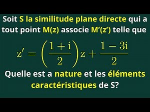 Complex numbers: Nature and characteristic elements of a direct plane similarity. Final year of h...