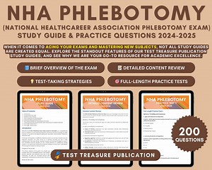 NHA Phlebotomy Exam Prep 2024-2025: In-depth Content Review, Practice Tests & Exam Strategies for NHA Certified Phlebotomy Technician Exam - Etsy