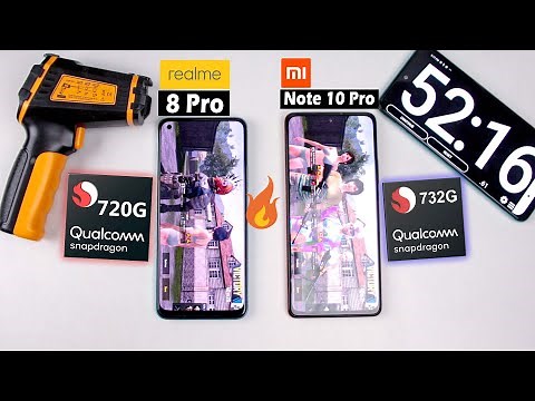 Redmi Note 10 Pro vs Realme 8 Pro PUBG Test Comparison Heating Test 1 HOUR Gameplay