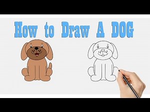 Draw + Coloring A Dog : How to Draw N Sketch a Cartoon Dog for kids