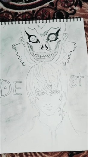 #learnwithme drawing Light Yagami with Ryuk