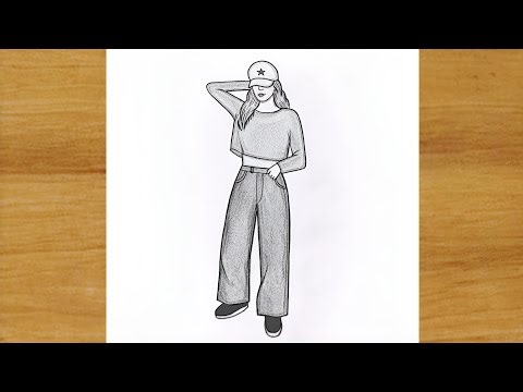 How to Draw a Standing Girl | Stylish Aesthetic Pencil Sketch | Step by Step