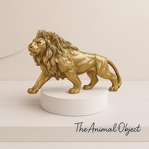 Handmade Resin Lion Statue: Gold Home Decor Figurine - Etsy
