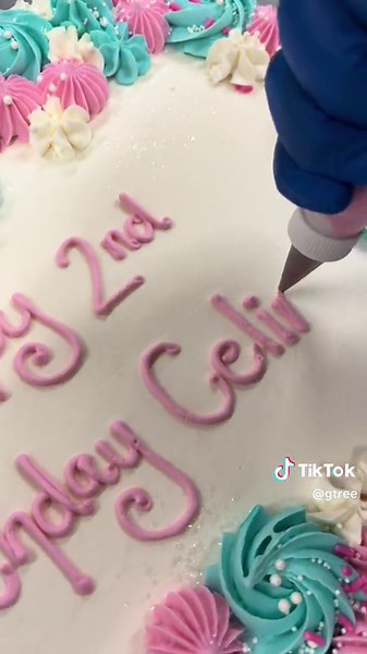 Pink & Blue Cake Decorating Ideas