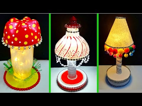 3 Handmade Lamp/Lampshade made With recycled Plastic Bottle| Best out of waste room decoration idea
