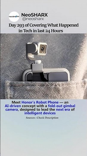 Meet Honor’s Robot Phone — an AI-driven concept with a fold-out gimbal camera, designed to lead ..