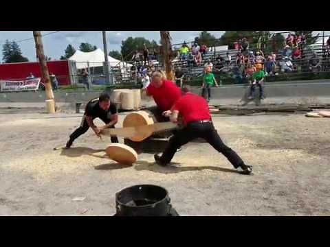 Two Man Crosscut Saw Competition at the NYS Woodsmen's Field Days