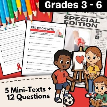 red ribbon week  2026  Reading Passages SEL Activities | Drug-Free, grades 3-6