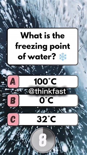 156K views · 9.2K reactions | ❄️ Freezing Point of Water! ❄️ #brainteaser #puzzle #quiz #fun | Think Fast | Facebook