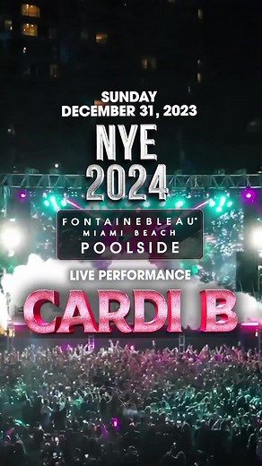 Cardi B & Gryffin NYE Poolside Performance at Fontainebleau Miami Beach