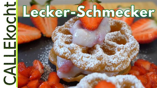 Omas Rosettenwaffeln mit Erdbeeren selber machen!