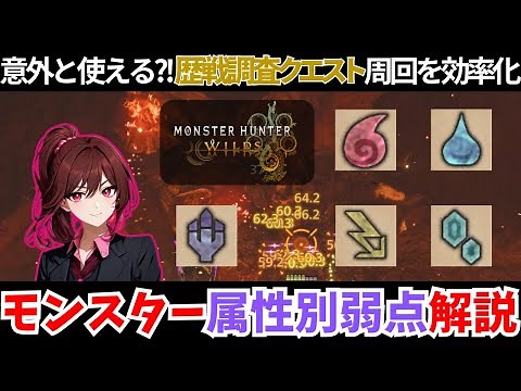 【MHWilds】各属性別/大型モンスター弱点解説！【モンハンワイルズ】