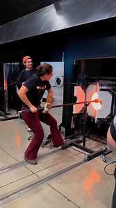 That’s one heavy piece! Making a glass pelican at the Chrysler museum of glass with Julia doing the heavy lifting 💪 #birdlife #pelican #art #glass | Garmezy Glass