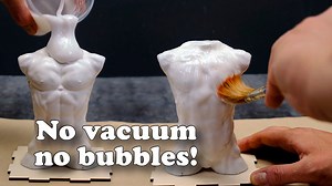 Make bubble free silicone mold without vacuum chamber