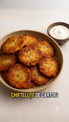 Chifteluțe de cartofi cu ceapă și mozzarella Ingrediente: -3 cartofi cruzi -1 ceapă -100 g mozzarella rasă -2 linguri de făină -1 ou -sare -piper -ulei Merg cu un sos de smântână și usturoi. | Splendorile Romaniei