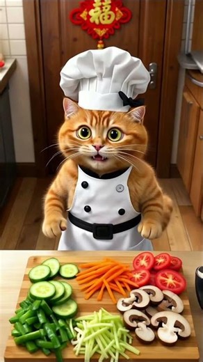 Cute Cat Cooking Fish | 3D Cat Cartoon | Funny Cat Chef Cooking | Kids Animation Story