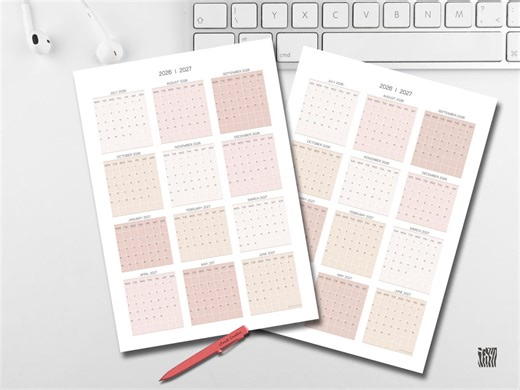 Buy 2026 2027 Printable Desk Calendar | Minimalist Business Planner for July 2026 - June 2027 Online in India - Etsy