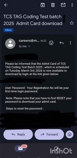 TCS Tag coding test - Admit card available - TCS rehiring