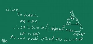 Three angles of a triangle are in the ratio 3: 4: 5. Find the m... | Filo