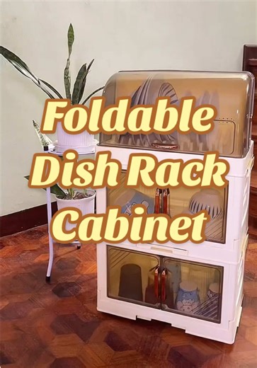Foldable Dish Rack Cabinet: Foldable Dish Drainer Organizer