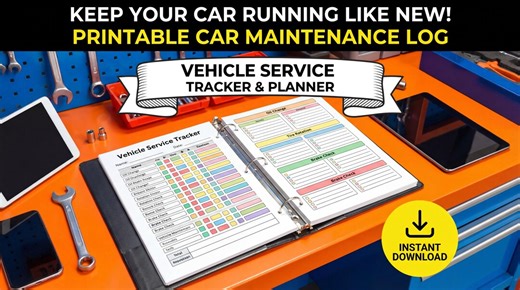 Car Maintenance Log Printable | Vehicle Service Tracker (digital Download) - Etsy