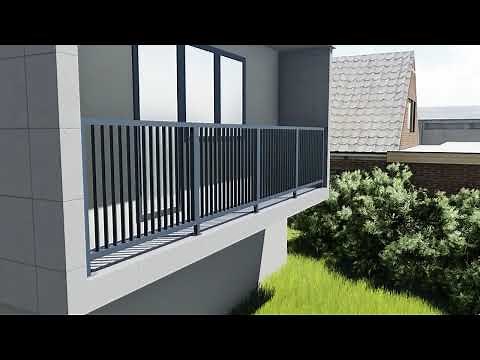 Balustrady balkonowe tarasowe modułowe pionowe szczeble od Gobe.pl Geländer Balkonsperren in einem