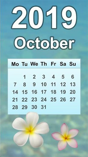 October 2019 Calendar