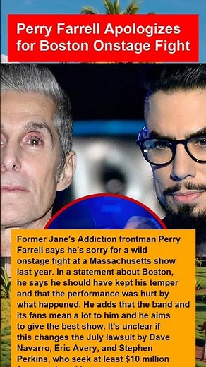 Perry Farrell Apologizes for Boston Onstage Fight