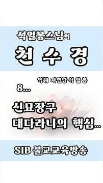 천수경/ 마음법문/ 8회..신묘장구대다라니의 핵심!...#석일봉스님