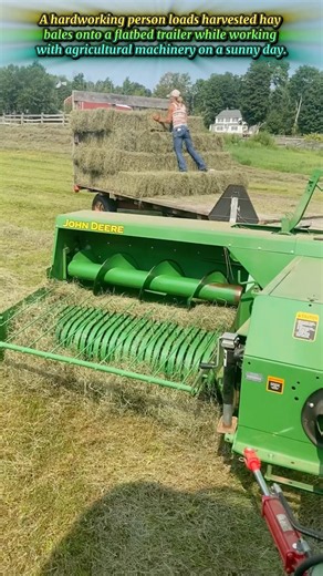Watch This Farmer Stack Hay Bales In A Field