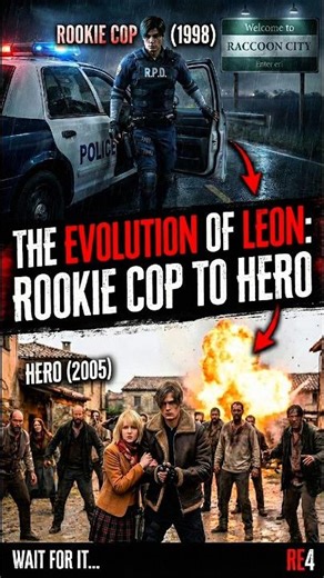 He Went From ROOKIE to GOD LEVEL 💀 #Shorts #LeonKennedy #RE4 #RE2 #ResidentEvil4 #LeonSKennedy