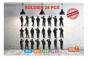 Military Soldier SVG Bundle, Army Silhouette DXF Cut Files for Laser & CNC, Patriotic Veteran Wall Art, Plasma Ready, Svg Dxf Dwg Cdr Design - Etsy Canada