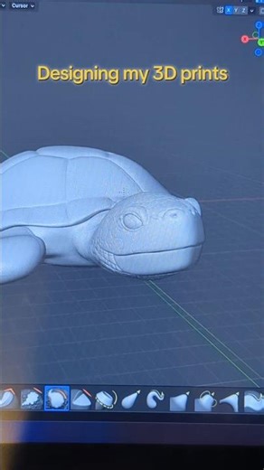 3D print designing a Sea Turtle. Created by Heather #3dprinting #3dmodeling #artist