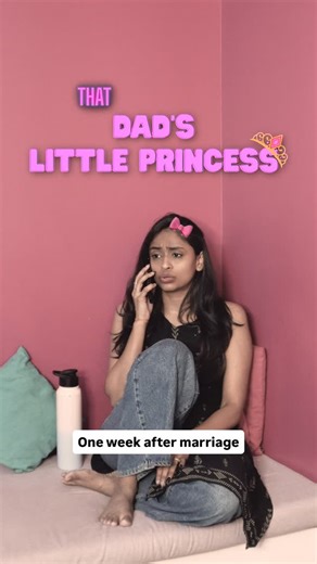 SNEHA SHENOY on Instagram: "That dad’s little princess after one week of marriage 🤭 Follow @sneha_shenoy [Kannada comedy sketch, madhve, marriage content, funny, Kannada content creator]"