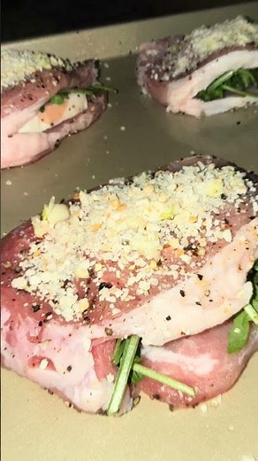 Baked Stuffed Pork Chops w/ Prosciutto & Mozzarella #food #foodie #foodlover #foodie #foodshorts
