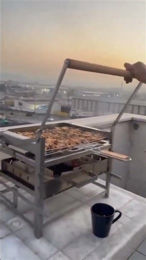 Folding BBQ Grill for Night Parties, 360° Rotating Charcoal Grill, Perfect for Terrace, Backyard Fun