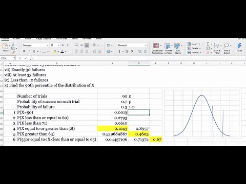 Binomial probability distribution calculation in Excel