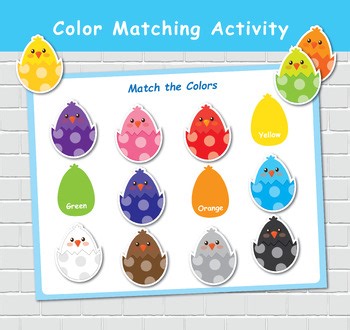 Chicks Color Matching Activity, Color Printables, Toddler Busy Book