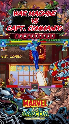 WAR MACHINE destroys CAPTAIN COMMANDO in Marvel vs Capcom 🏙️🦾