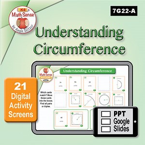 Pi Day Circumference of Circles DIGITAL MATCHING: 21 PPT / Google Slides 7G22-A