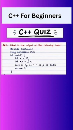 C++ for beginners #c++programming#c++tutorial #computerscience#c++forbeginners#mcqs #quiz #interview